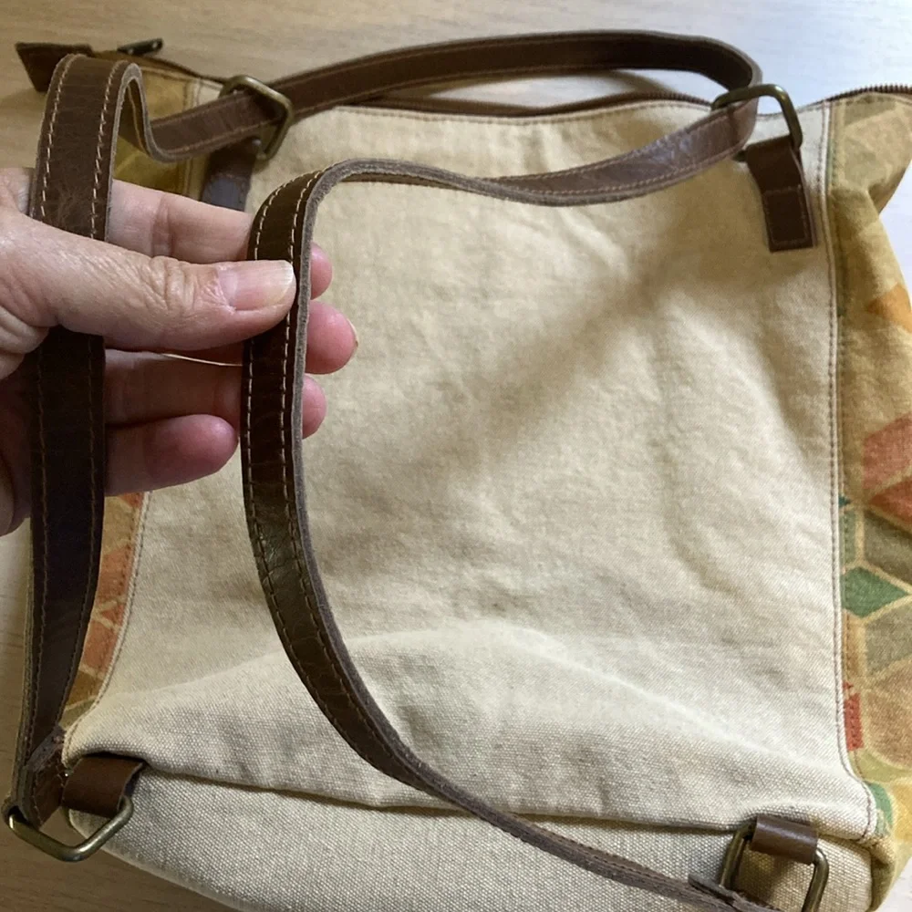 Cott n Curls Sling Backpack Bag Purse, Front Pocket, Fall Colors